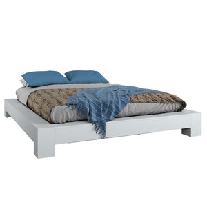 SUA-V - Base de Lit ZEN en Mélamine Thermofusionnée, Grandeur Queen, Blanc - Simple Boutique