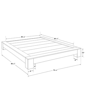 SUA-V - Base de Lit ZEN en Mélamine Thermofusionnée, Grandeur Queen, Tuxedo - Simple Boutique