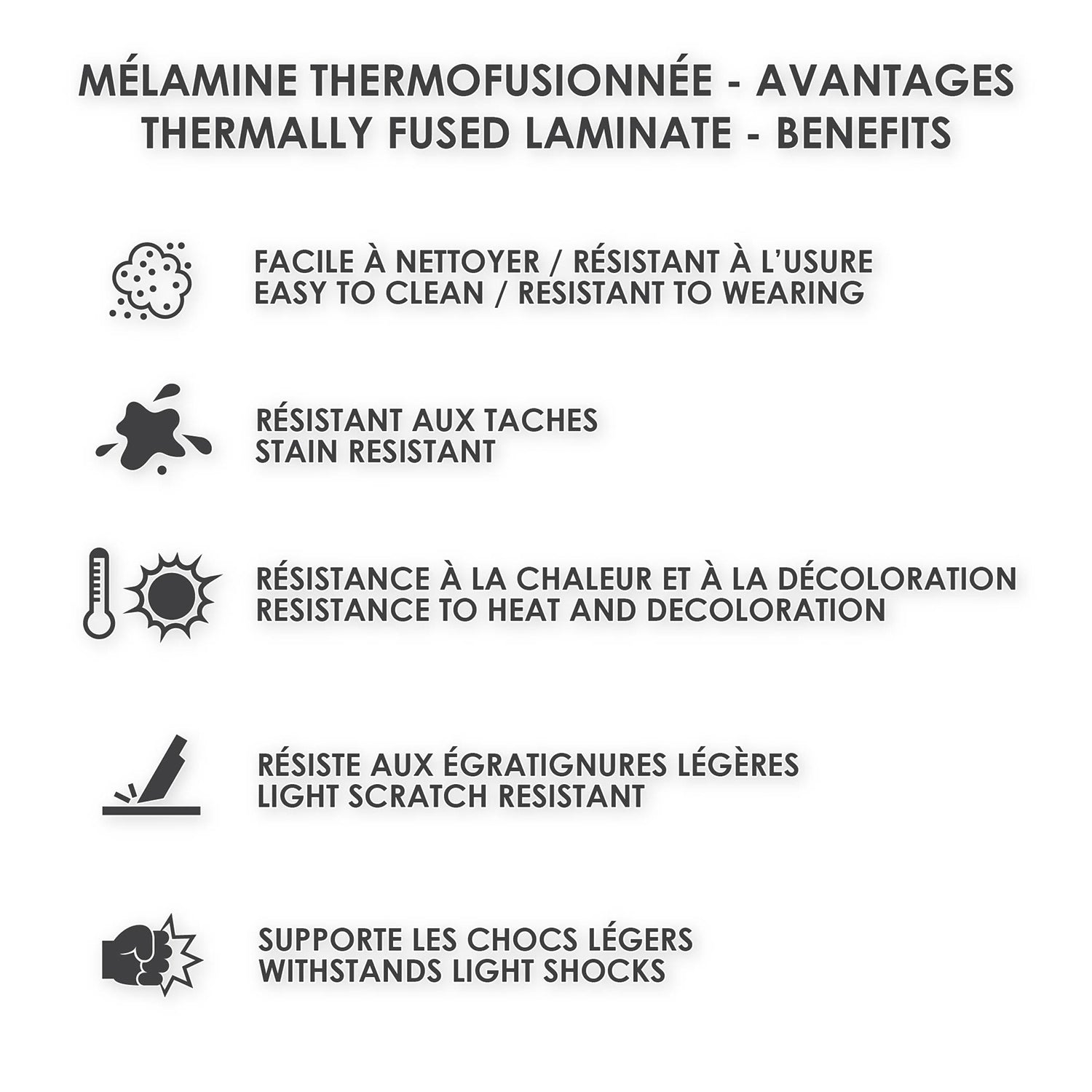 SUA-V - Ensemble de 2 Tables de Nuit ZEN en Mélamine Thermofusionnée, Chocolat - Simple Boutique