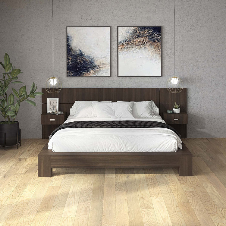 SUA-V - Ensemble de 2 Tables de Nuit ZEN en Mélamine Thermofusionnée, Tuxedo - Simple Boutique