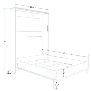 SUA-V - Lit Escamotable Kimberly en Mélamine Thermofusionnée, Grandeur Double, Tuxedo - Simple Boutique