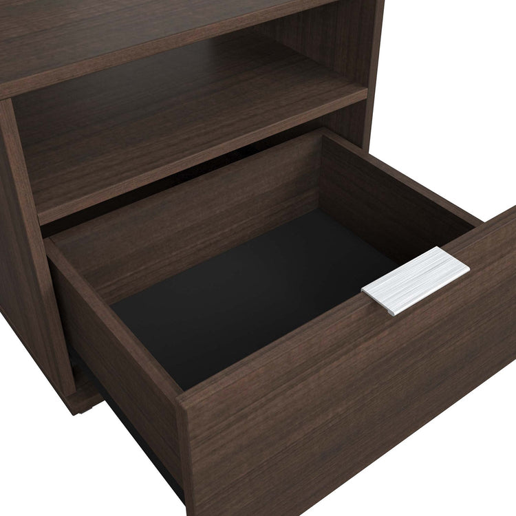 SUA-V - Table de Nuit Ashton en Mélamine Thermofusionnée, Tuxedo - Simple Boutique