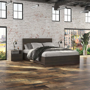 SUA-V - Table de Nuit Ashton en Mélamine Thermofusionnée, Tuxedo - Simple Boutique