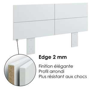 SUA-V - Tête de Lit Ashton en Mélamine Thermofusionnée, Grandeur Queen, Blanc - Simple Boutique