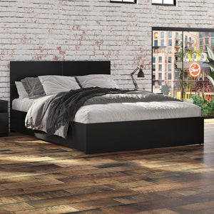 SUA-V - Tête de Lit Ashton en Mélamine Thermofusionnée, Grandeur Queen, Noir - Simple Boutique