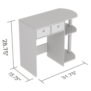 Safdie & Co Bureau d'ordinateur 31.5" de Long avec 2 Boîtes Tissées 2 Étagères pour Bureau à Domicile et Petits Espaces, Idéal pour Écrire, Taupe Foncé et Métal Noir - Simple Boutique