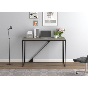 Safdie & Co Bureau d'ordinateur 47.25" de Long pour Bureau à Domicile et Petits Espaces, Idéal pour Écrire, Taupe Foncé et Métal Noir - Simple Boutique