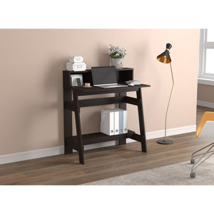 Safdie & Co Bureau d'ordinateur de 31.5" de Long avec 2 Tablettes pour le Bureau à Domicile et les Petits Espaces. Idéal pour Écrire Cappuccino - Simple Boutique