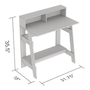 Safdie & Co Bureau d'ordinateur de 31.5" de Long avec 2 Tablettes pour le Bureau à Domicile et les Petits Espaces. Idéal pour Écrire Cappuccino - Simple Boutique