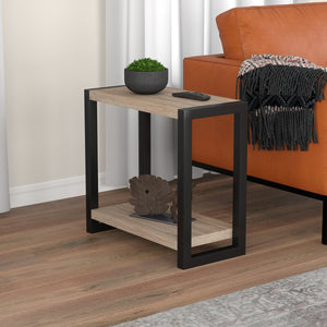 Safdie & Co Table Accent 23" de Long avec 1 Tablette pour Salon, Taupe Foncé - Simple Boutique