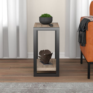 Safdie & Co Table Accent 23" de Long avec 1 Tablette pour Salon, Taupe Foncé - Simple Boutique