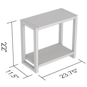 Safdie & Co Table Accent 23" de Long avec 1 Tablette pour Salon, Taupe Foncé - Simple Boutique