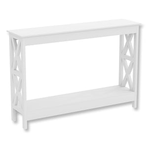 Safdie & Co Table Console ou d'entrée, Table de Sofa Divan, Table Accent 47.25" de Long avec 1 Tablette pour Salon, Blanc - Simple Boutique