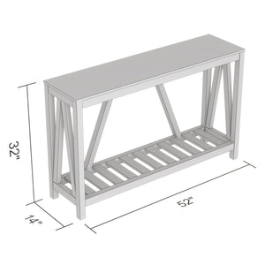 Safdie & Co Table Console ou d'entrée, Table de Sofa Divan, Table Accent 52" de Long avec 1 Tablette pour Salon, Gris Foncé - Simple Boutique