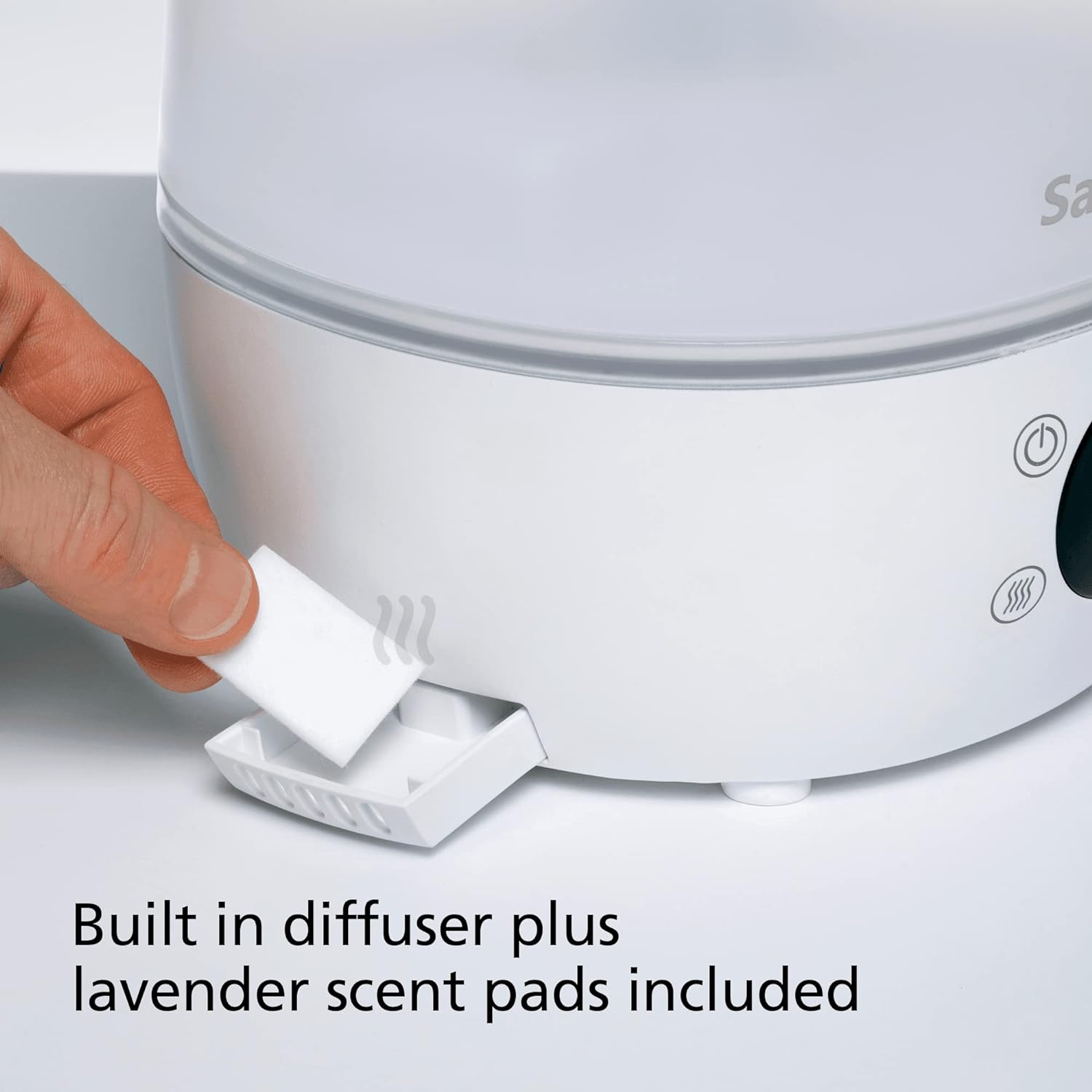 Safety 1st - Humidificateur Sans Filtre, Detecte la Température et Le Niveau D'humidité, Blanc - Simple Boutique