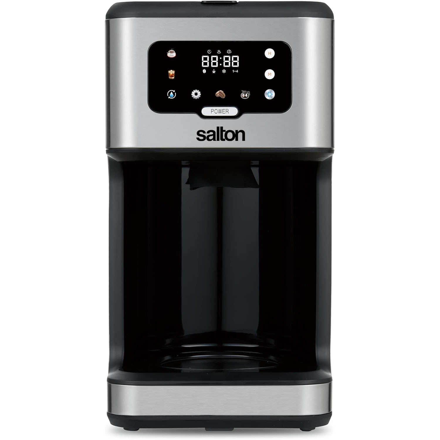 Salton - Cafetière Numérique Programmable, Capacité de 14 Tasses, Pour Café Chaud ou Froid, Acier Inoxydable - Simple Boutique