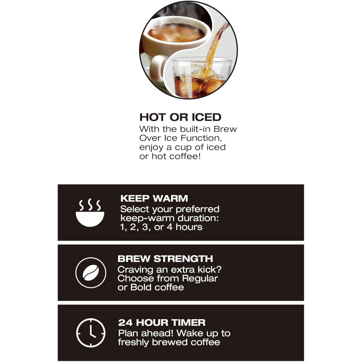 Salton - Cafetière Numérique Programmable, Capacité de 14 Tasses, Pour Café Chaud ou Froid, Acier Inoxydable - Simple Boutique