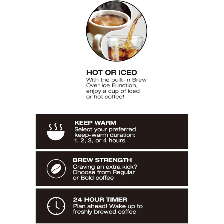 Salton - Cafetière Numérique Programmable, Capacité de 14 Tasses, Pour Café Chaud ou Froid, Acier Inoxydable - Simple Boutique