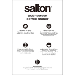 Salton - Cafetière Numérique Programmable, Capacité de 14 Tasses, Pour Café Chaud ou Froid, Acier Inoxydable - Simple Boutique