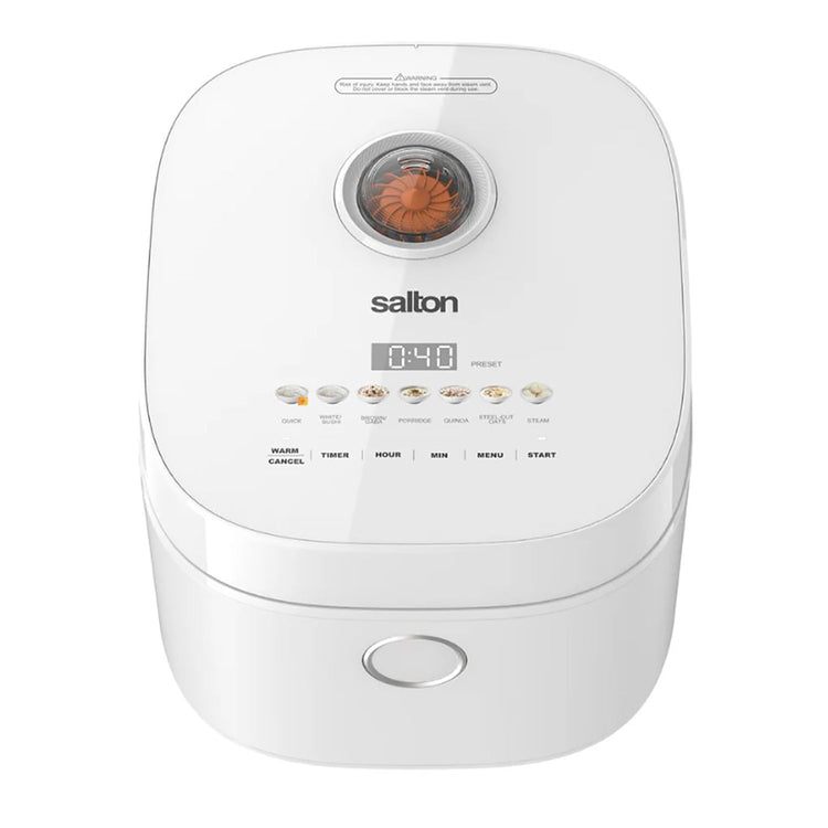 Salton - Cuiseur à Riz Multifonction Micom, Capacité de 20 Tasses, Bol Antiadhésif, Blanc - Simple Boutique