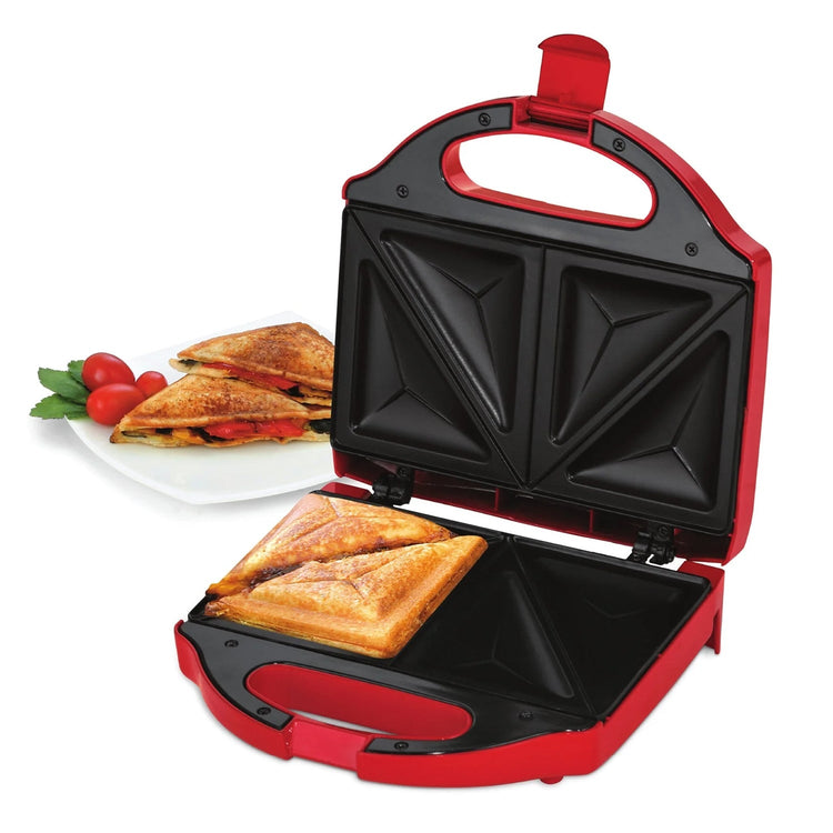 Salton Essentials - Gril à Sandwich Compact avec Suface de Cuisson Anti-Adhésive, Rouge - Simple Boutique