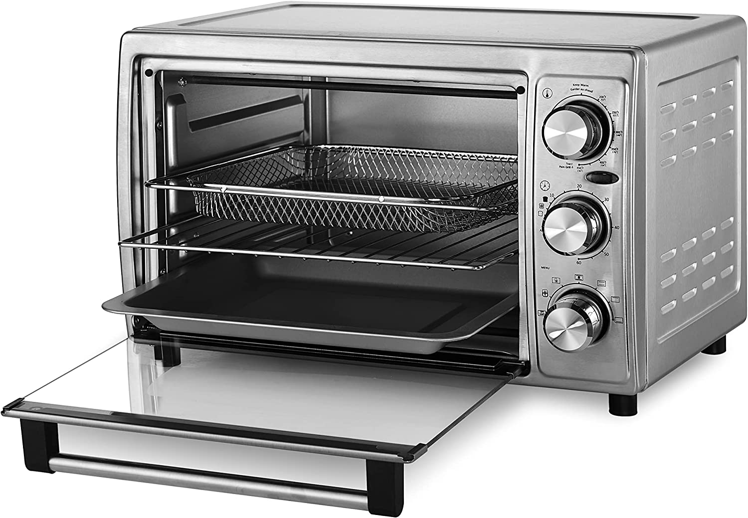 Salton - Four Grille-Pain et Friteuse à Air, Capacité de 6 Tranches, 6 Fonctions de Cuisson, Accessoires Compris - Simple Boutique