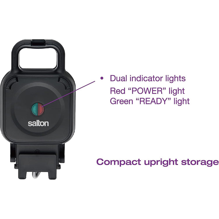 Salton - Gaufrier pour Gaufre Avec ou Sans Garniture, Revêtement en Céramique, Noir - Simple Boutique