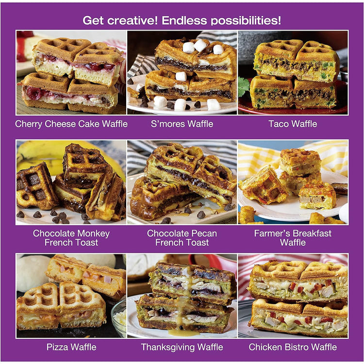 Salton - Gaufrier pour Gaufre Avec ou Sans Garniture, Revêtement en Céramique, Noir - Simple Boutique