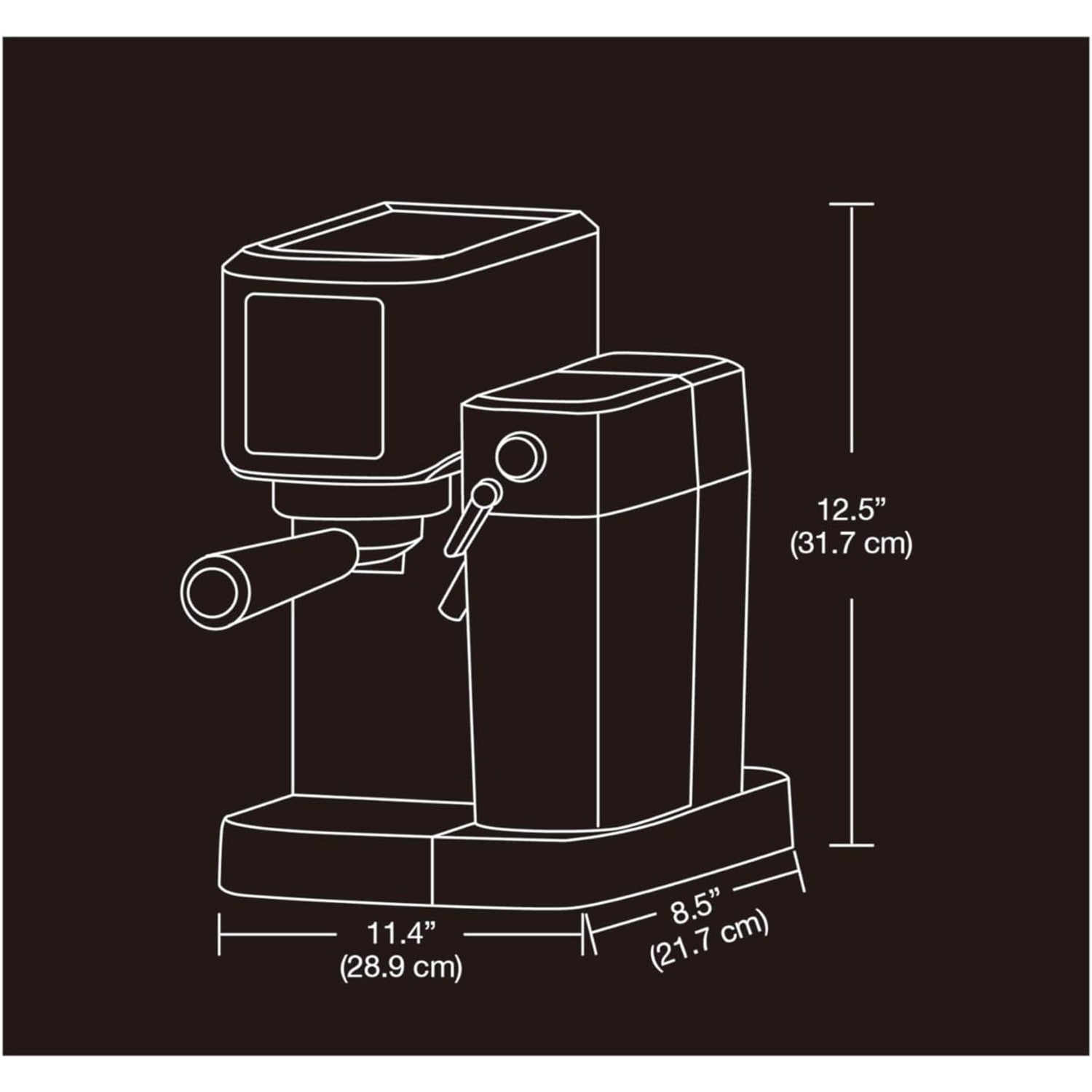 Salton - Machine à Expresso Barista+ 3 en 1, Recipient à Lait Amovible, Acier Inoxydable - Simple Boutique