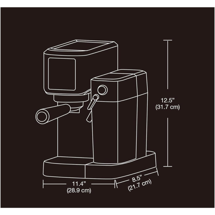 Salton - Machine à Expresso Barista+ 3 en 1, Recipient à Lait Amovible, Acier Inoxydable - Simple Boutique