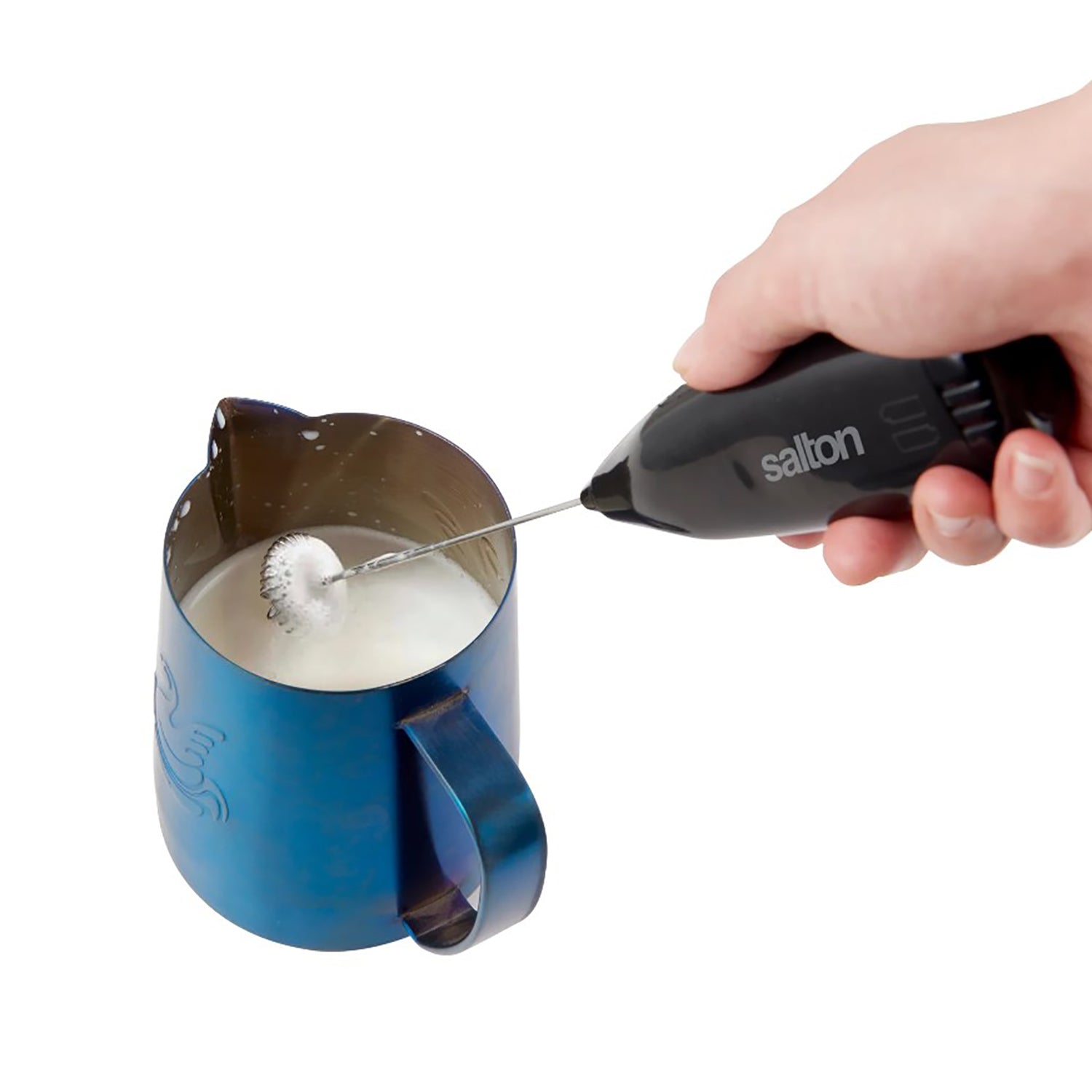 Salton - Mousseur à Lait Portatif pour Boisson Chaude ou Froide, Alimenté par Piles, Noir - Simple Boutique