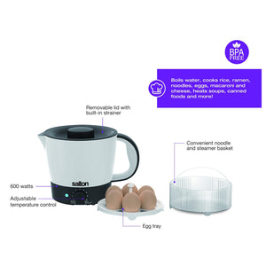 Salton - Multicuiseur MultiPot, Revêtement Antiadhésif, Température Réglable, Blanc - Simple Boutique