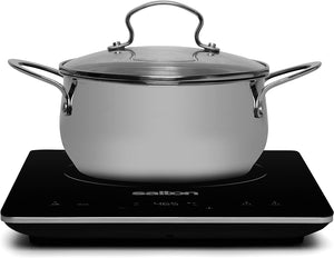 Salton - Plaque de Cuisson à Induction Portable avec Écran LED, Cool Touch et 8 Réglages de Température, Noir - Simple Boutique