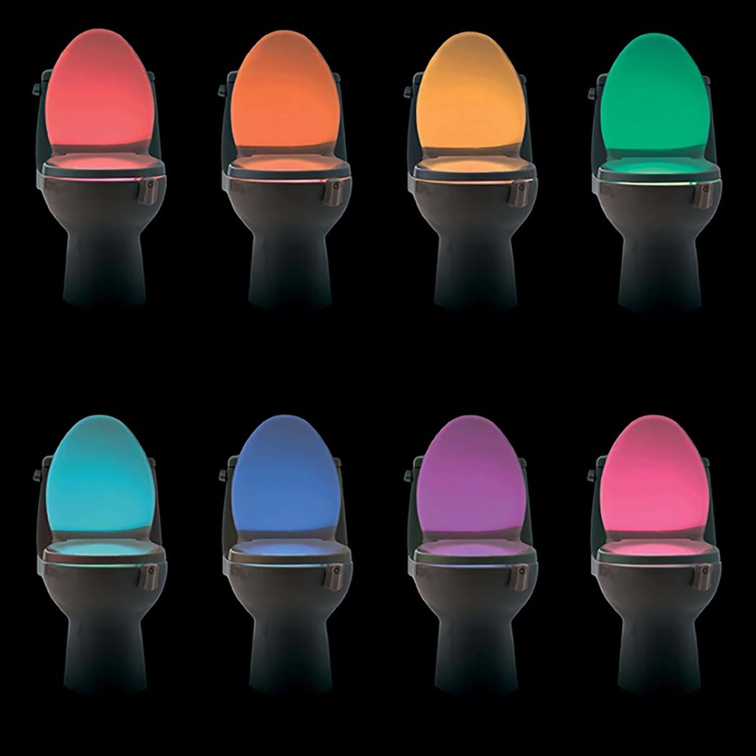 Sharper Image - Lampe LED pour Toilette avec Détecteur de Mouvement, 8 Couleurs d'éclairage - Simple Boutique