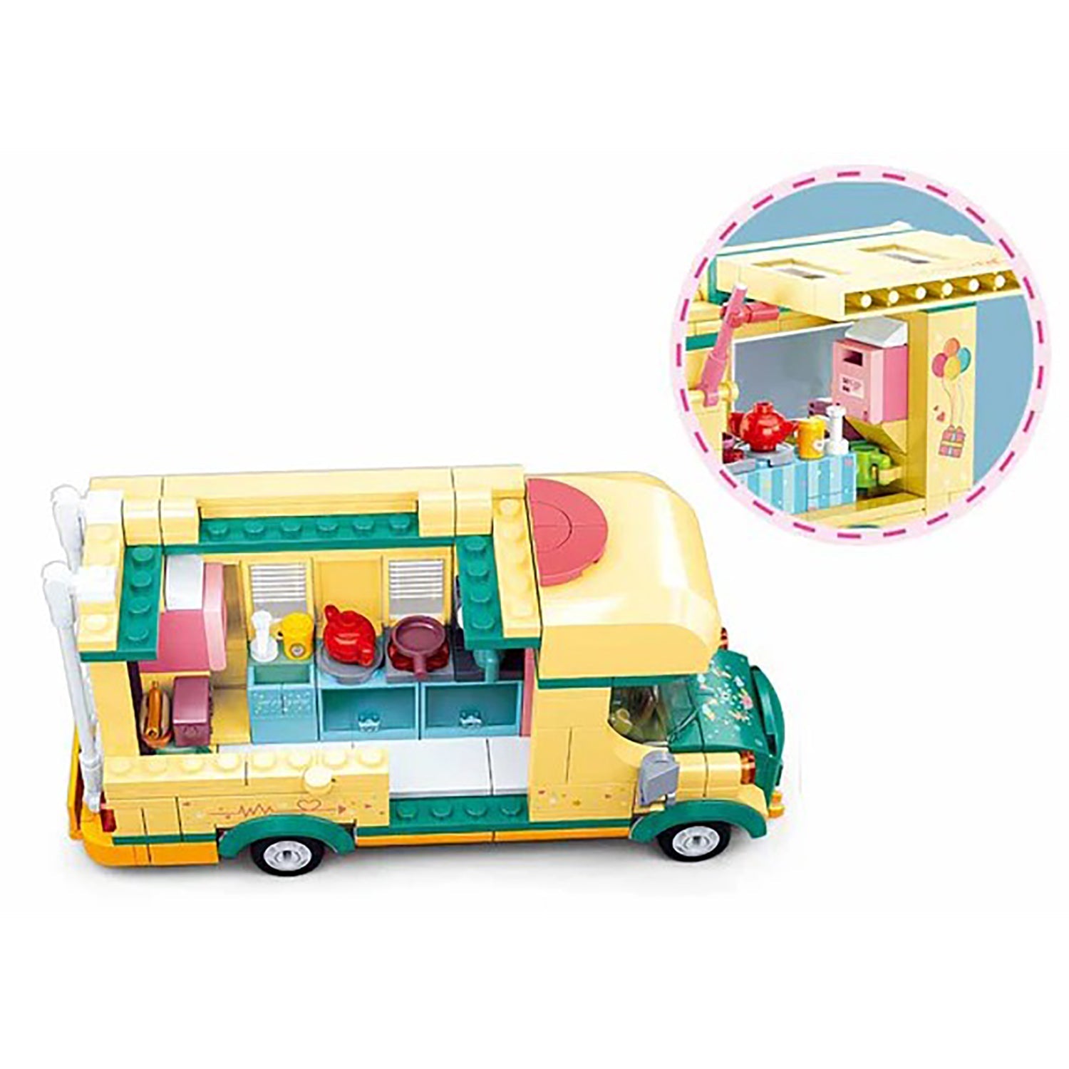 Sluban - Ensemble de Blocs de Construction Camping-Car d'été avec 2 Figurines, 314 Pièces - Simple Boutique