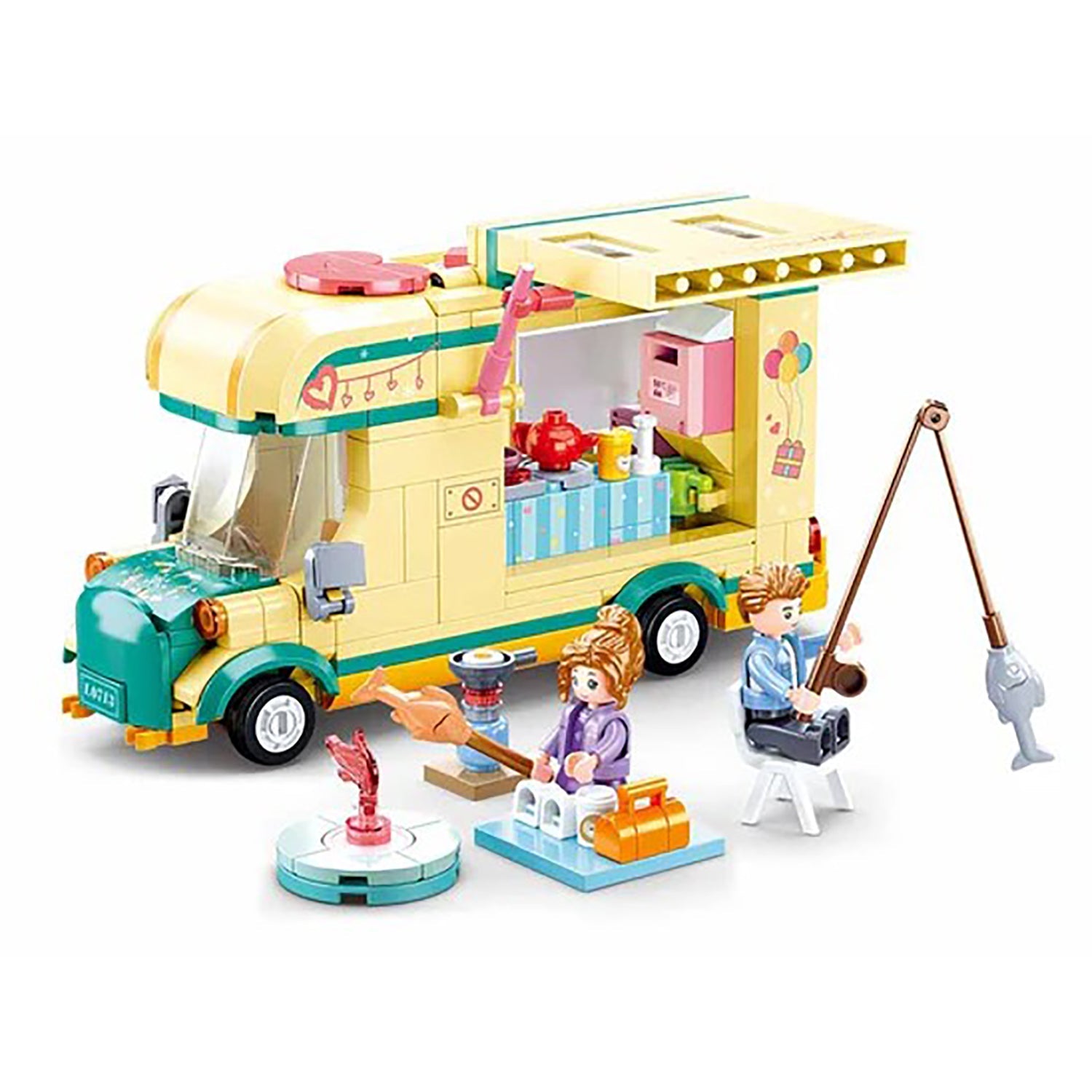 Sluban - Ensemble de Blocs de Construction Camping-Car d'été avec 2 Figurines, 314 Pièces - Simple Boutique
