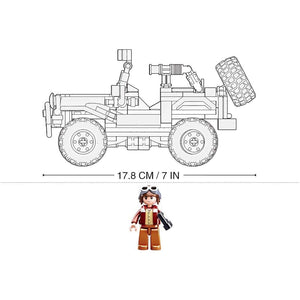 Sluban - Ensemble de Blocs de Construction Jeep avec 1 Figurine, 253 Pièces - Simple Boutique