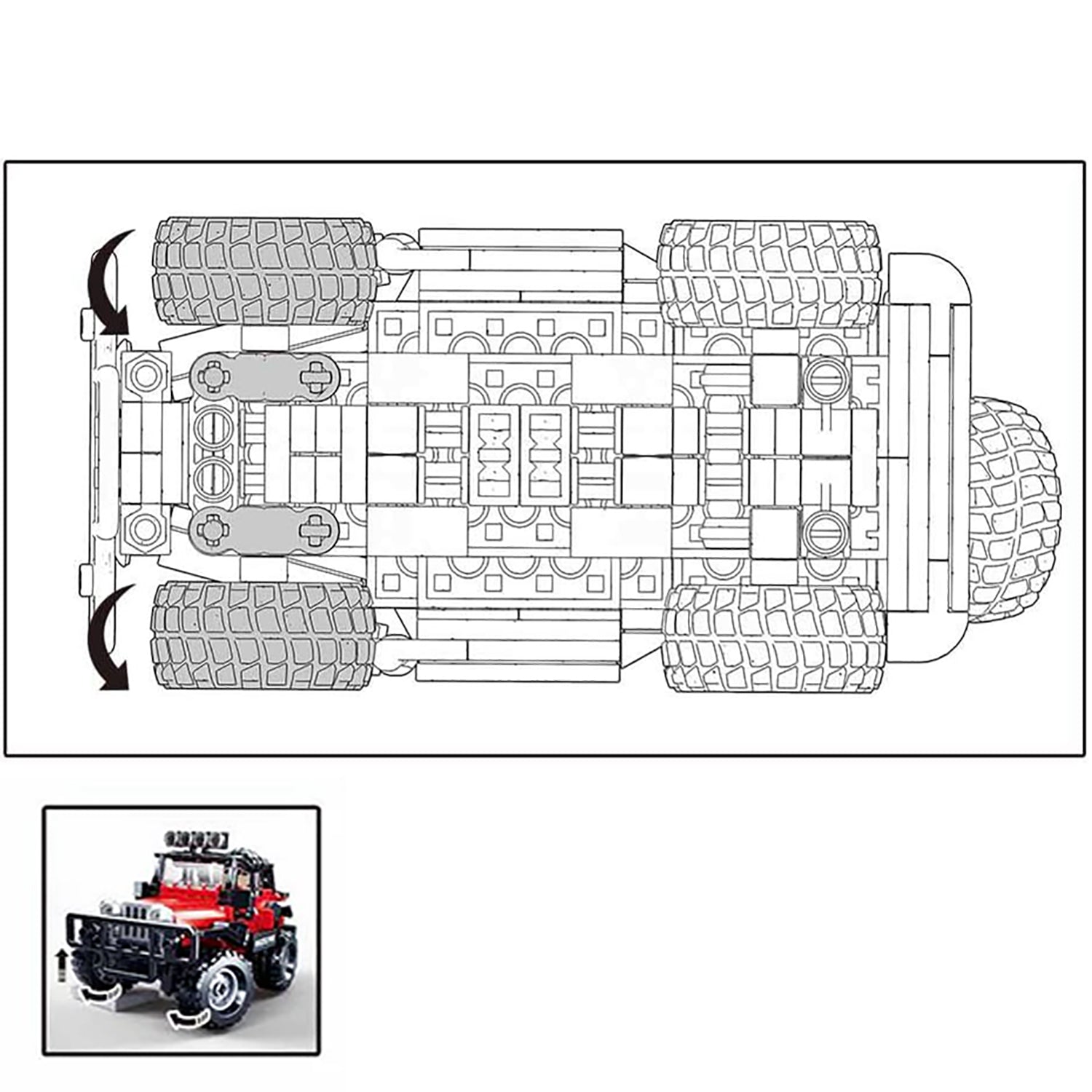 Sluban - Ensemble de Blocs de Construction Jeep avec 1 Figurine, 253 Pièces - Simple Boutique
