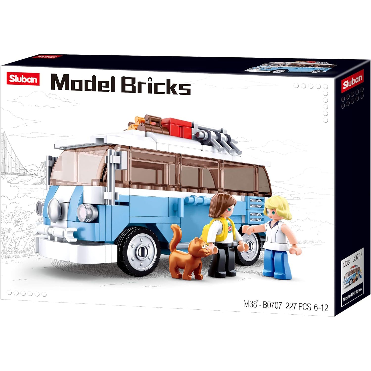 Sluban - Ensemble de Blocs de Construction Mini Van avec 2 Figurines, 227 Pièces - Simple Boutique