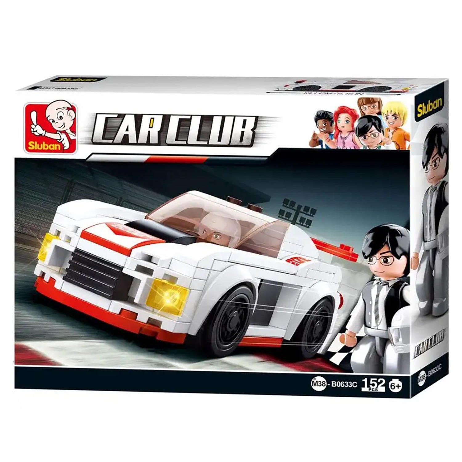 Sluban - Ensemble de Blocs de Construction Voiture de Course avec Figurine, 152 Pièces - Simple Boutique