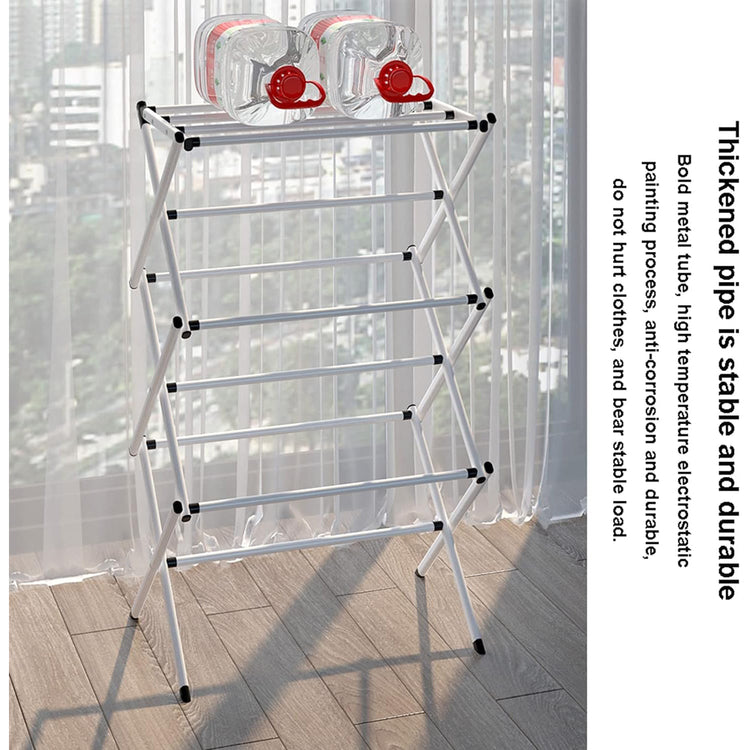 StarNight - Étendoir à Linge Vertical Pliable, 23.6" X 13.75" X 41.3", Blanc - Simple Boutique