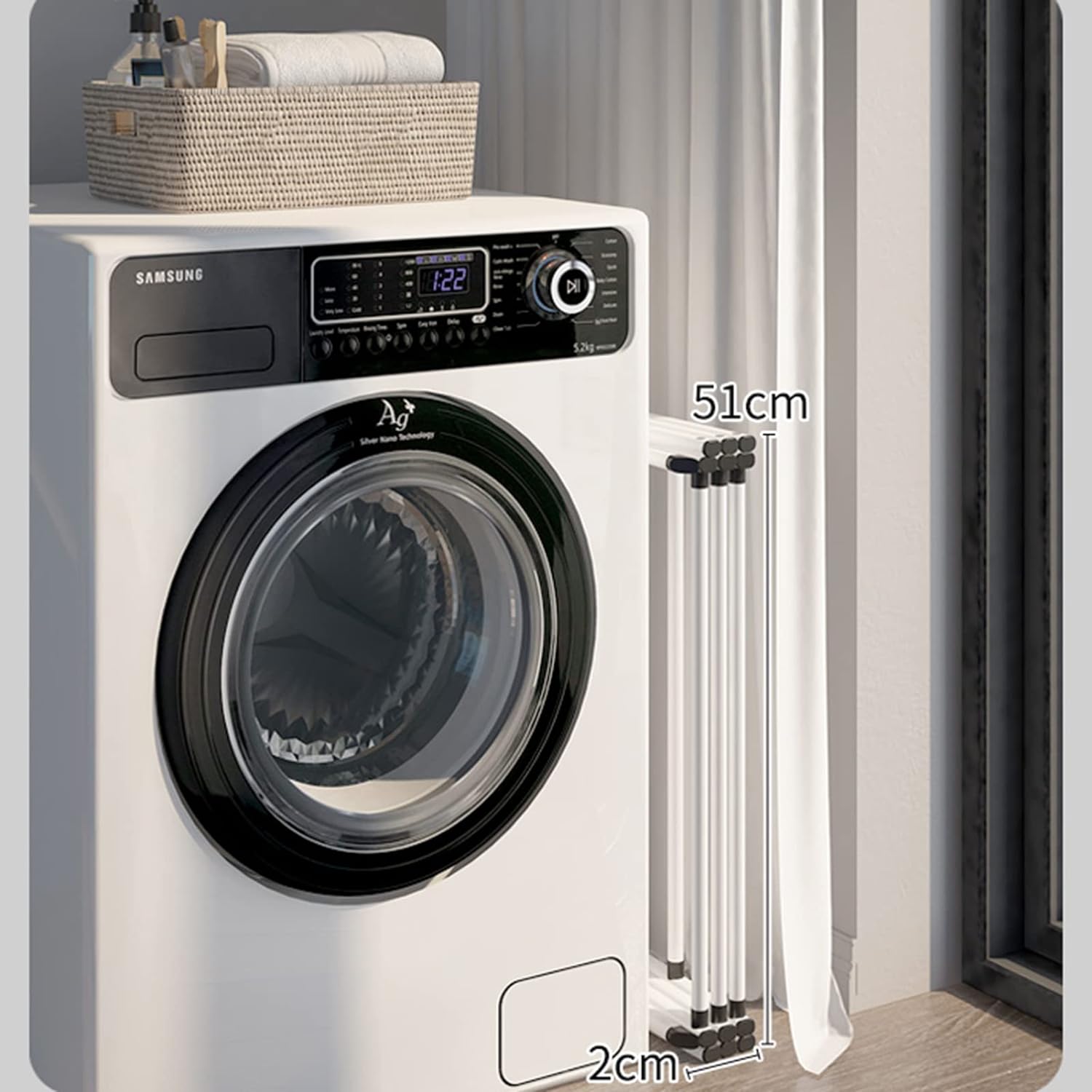 StarNight - Étendoir à Linge Vertical Pliable, 23.6" X 13.75" X 41.3", Blanc - Simple Boutique