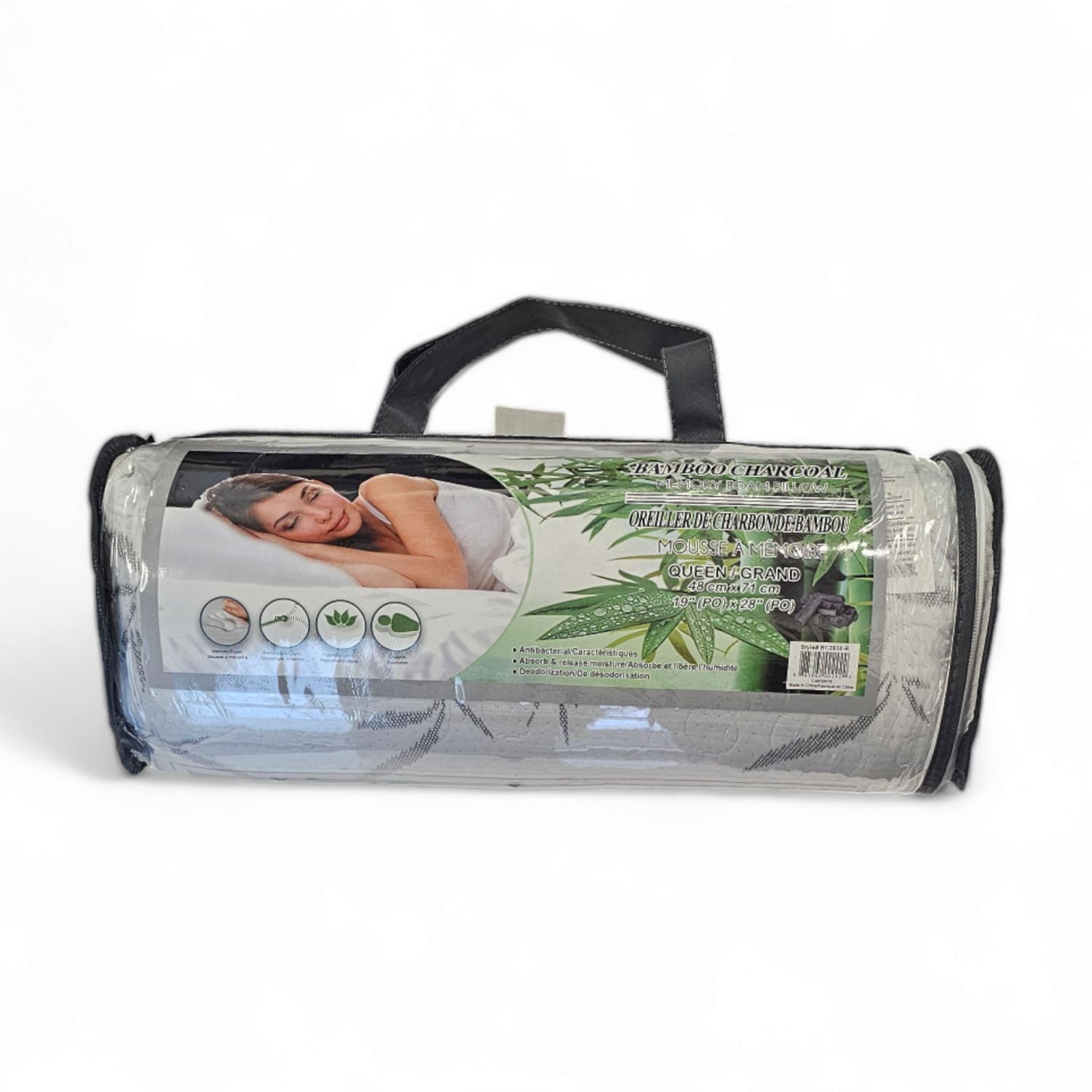 StarNight - Oreiller en Mousse Mémoire, Charbon Bambou, Hypoallergénique (2 Grandeurs Disponibles) - Simple Boutique