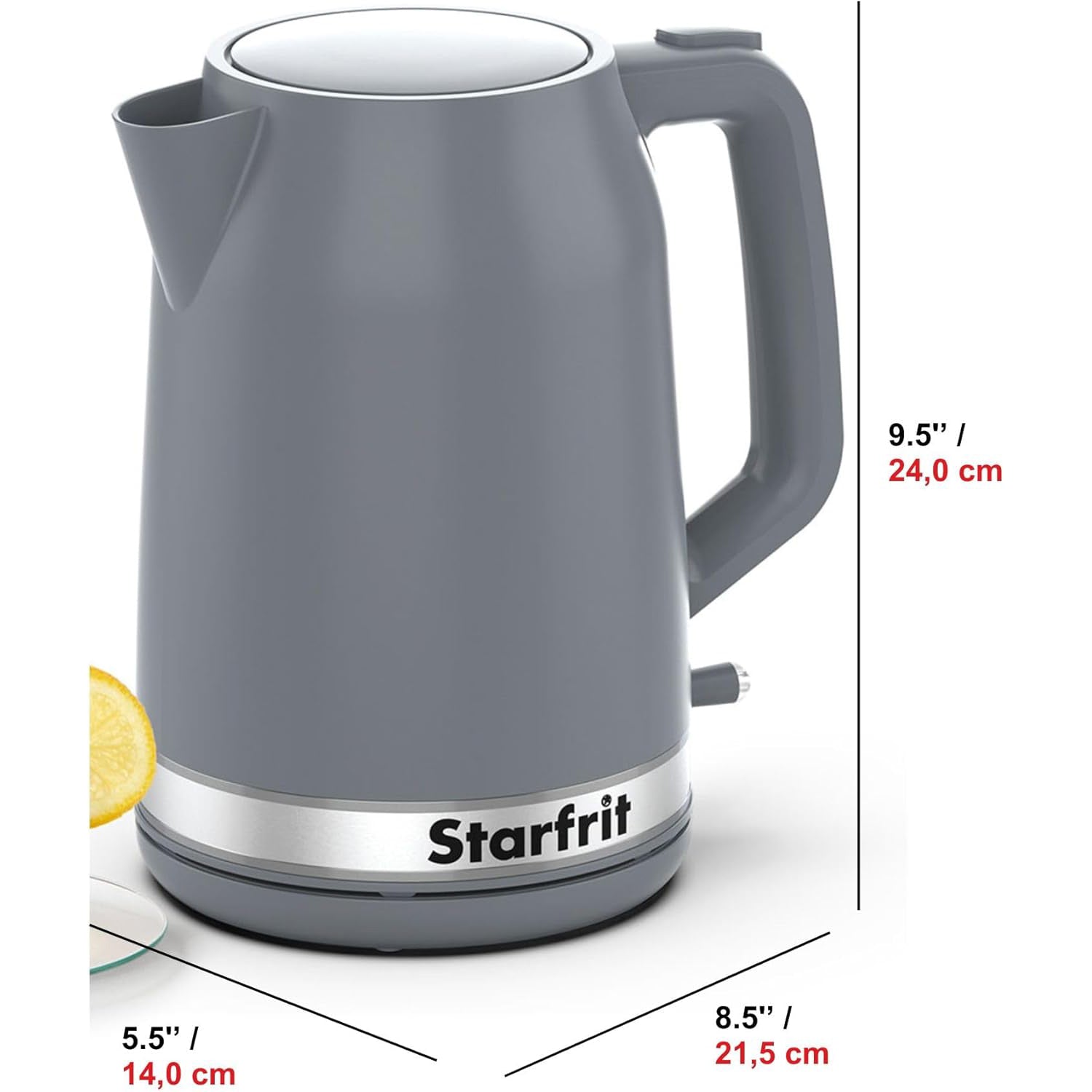 Starfrit - Bouilloire Électrique, Capacité de 1.7 Litre, 1500 Watts, Gris - Simple Boutique