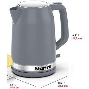 Starfrit - Bouilloire Électrique, Capacité de 1.7 Litre, 1500 Watts, Gris - Simple Boutique