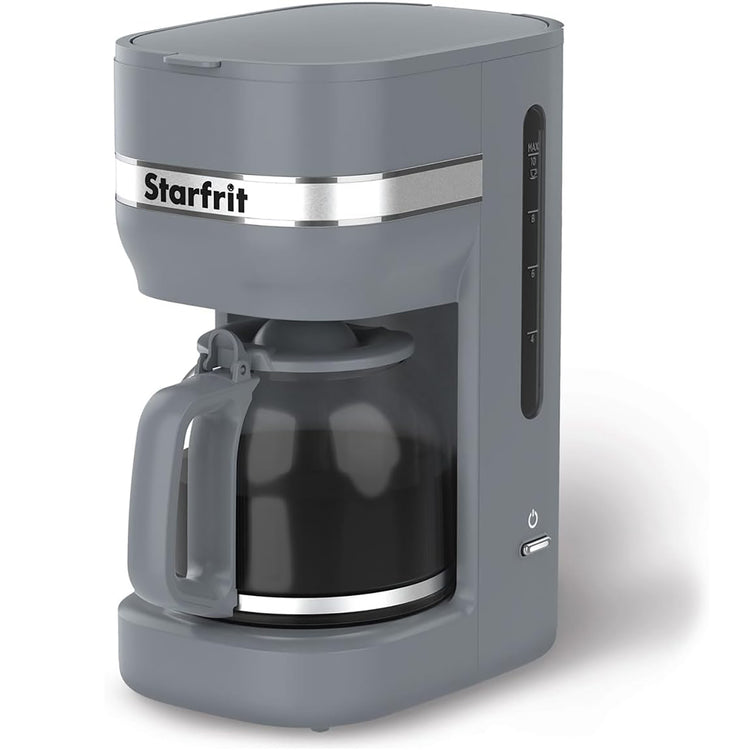 Starfrit - Cafetière 10 Tasses, Fonction Maintien au Chaud, 900 Watts, Gris - Simple Boutique