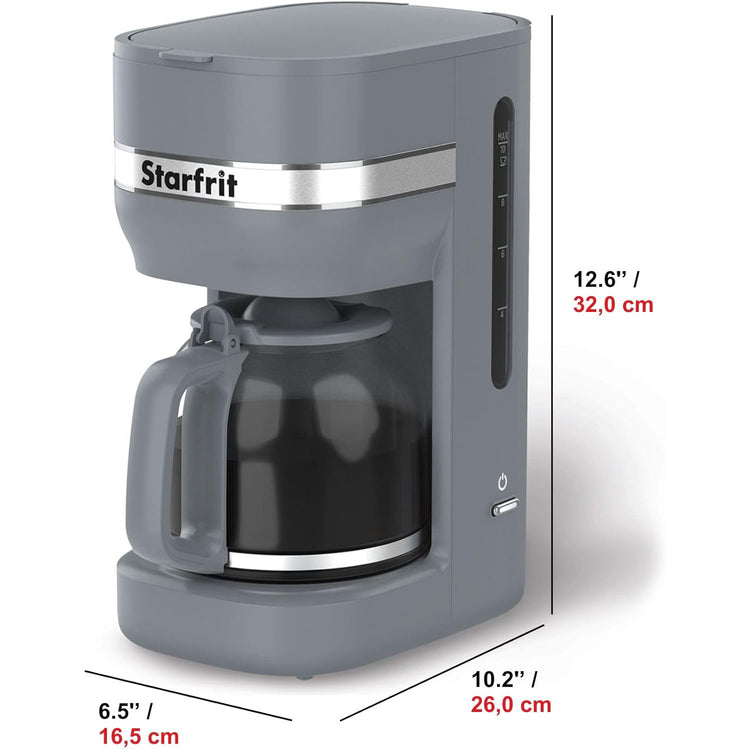 Starfrit - Cafetière 10 Tasses, Fonction Maintien au Chaud, 900 Watts, Gris - Simple Boutique