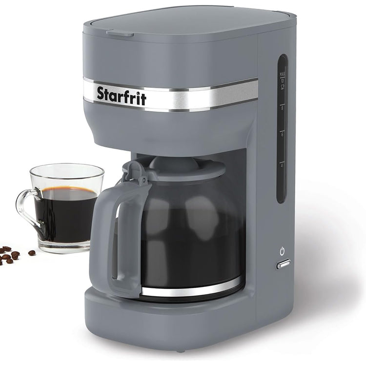 Starfrit - Cafetière 10 Tasses, Fonction Maintien au Chaud, 900 Watts, Gris - Simple Boutique
