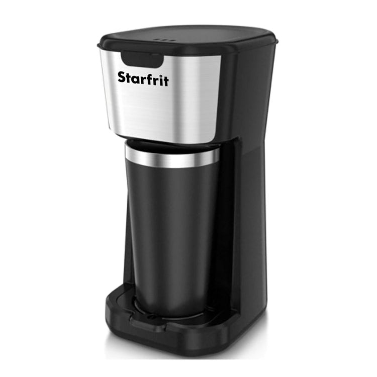 Starfrit - Cafetière à Portion Individuel, Filtre Amovible, Tasse de Voyage Incluse, Noir - Simple Boutique