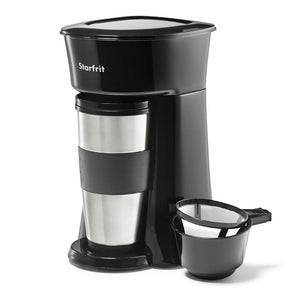 Starfrit - Cafetière à Portion Individuelle, Base antidérapante, Compact, Noir - Simple Boutique